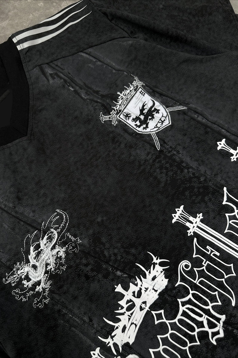 Dark Trend Black White Print Short Sleeve T-shirt
