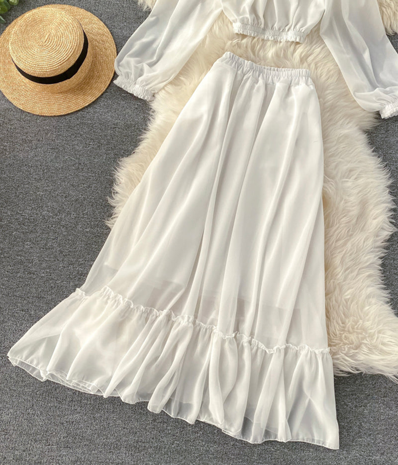 Fashion girl dress two pieces long sleeve dress S15