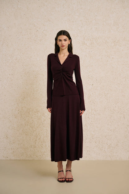 Ruched long sleeve set