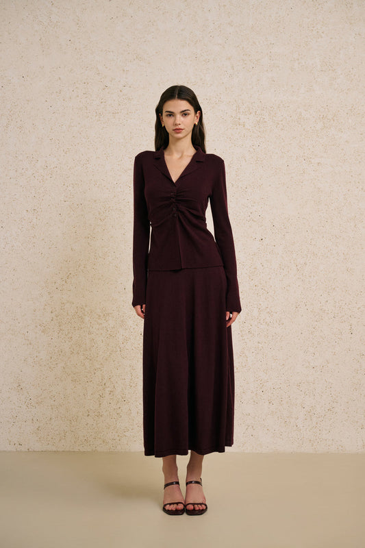 Ruched long sleeve set