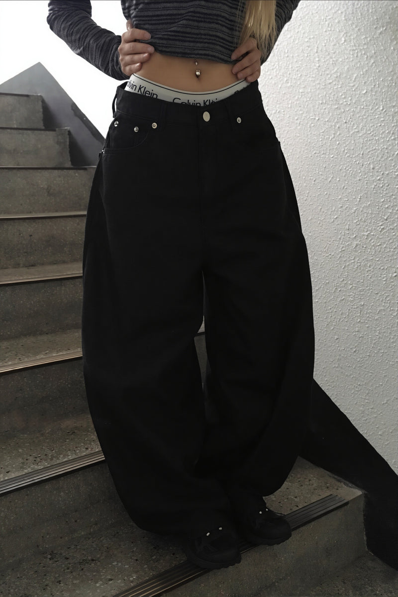 Vintage Leopard Cross Curved Jeans