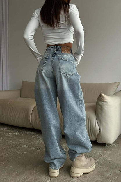 Vintage Low Rise Washed Jeans