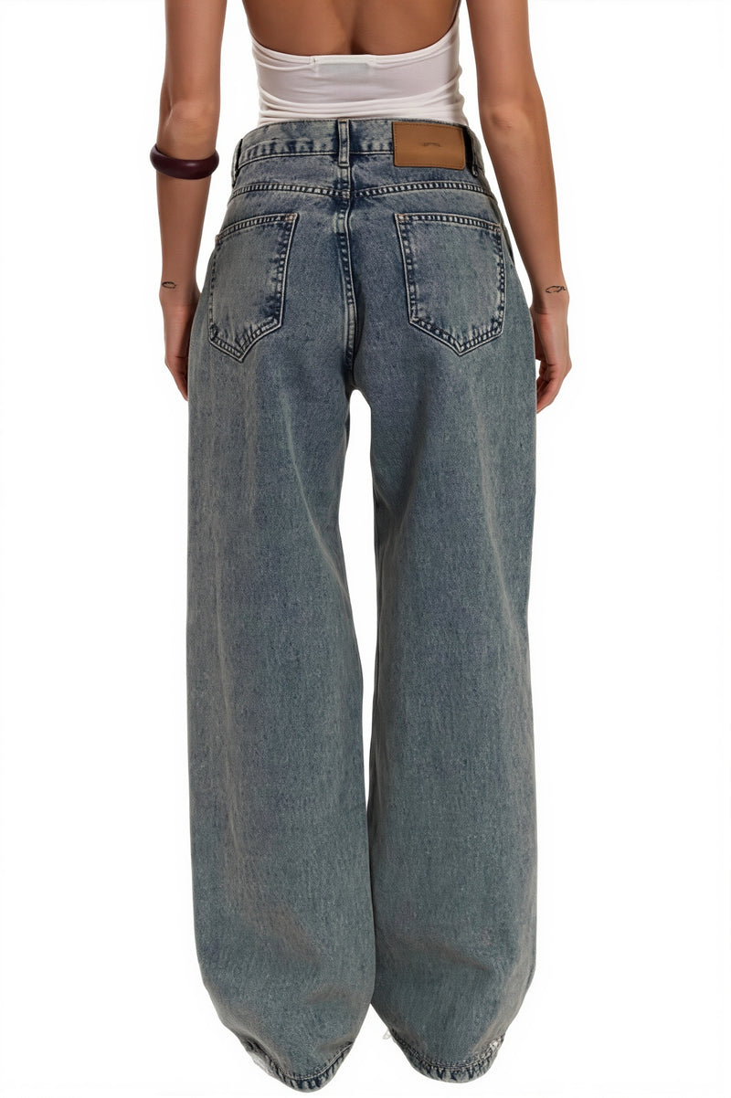 Vintage Splice Sheer Texture Jeans